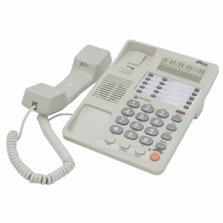 Телефон RITMIX RT-495 white, АОН, спикерфон, память 60 номеров, тональный / импульсный режим, белый, 80002153