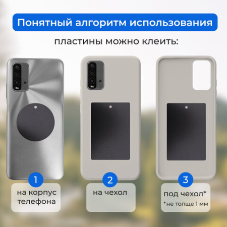 Держатель для телефона магнитный в авто на решетку вентиляции SONNEN, вращение 360°, 354923