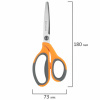 Ножницы BRAUBERG "PROFESSIONAL" 3 шт. (135, 180, 210 мм), серо-оранжевые ручки, ВЫГОДНАЯ УПАКОВКА, 272981