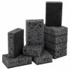Губки для посуды 9,8х6,6х3 см, КОМПЛЕКТ 10 шт., SQUARE BLACK, КРУПНОПОРИСТЫЙ поролон с абразивным слоем, LAIMA, 608648