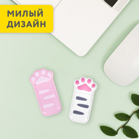 Корректирующая лента BRAUBERG KIDS "ЛАПКИ", 5 мм х 6 м, ВЫГОДНАЯ УПАКОВКА 2 штуки в блистере, 272498