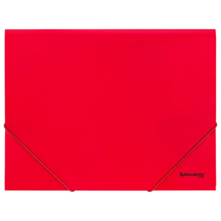 Папка на резинках А4 BRAUBERG UNIVERSAL, красная, до 300 листов, 0,5 мм, 273039