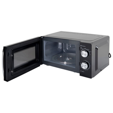 Микроволновая печь SONNEN MW2070BLCR-6MB, 20 л, 700 Вт, таймер, механическое управление, ручка, черная/хром, 454982