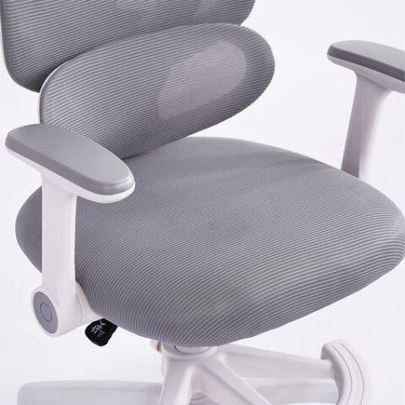 Кресло детское с подставкой для ног BRABIX KIDS "MG-220", сетка/ткань TW, серое, 533315