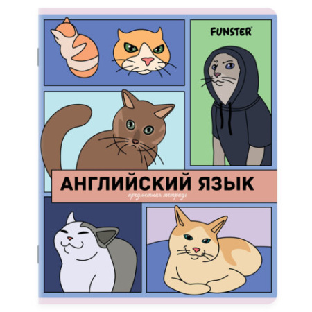 Тетради предметные, КОМПЛЕКТ 12 ПРЕДМЕТОВ, 48 л., TWIN-лак, FUNSTER (ФАНСТЕР), МЕМНЫЕ КОТЫ, 405604