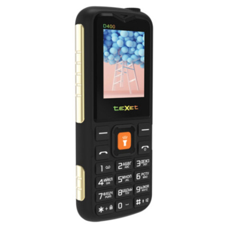 Телефон мобильный TEXET TM-D400, 2 SIM, 1,77", 32 Мб, microSD, FM, MP3, IP54, фонарик