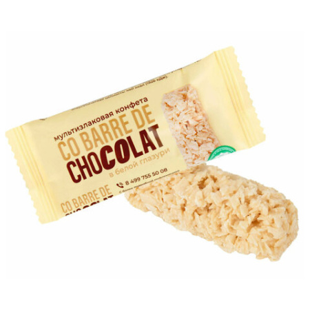 Конфеты мультизлаковые CO BARRE DE CHOCOLAT, ассорти в белой и темной глазури, 900 г
