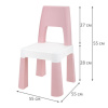 Стол детский + стул BRABIX KIDS CS-003, 2-7 лет, пластик белый + розовый, 533291