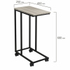 Стол журнальный BRABIX "LOFT CT-001", 450х250х680 мм, на колёсах, металлический каркас, цвет дуб антик, 641860