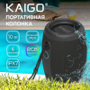 Колонка портативная влагозащищенная KAIGO (КАЙГО) BT10T, 10 Вт, Bluetooth, USB, Micro SD, AUX, RGB, TWS, IPX7, черная, 514224