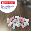 Силовые кнопки-гвоздики BRAUBERG PASTEL, пастельные цвета, 30 штук, 12 мм, 272756