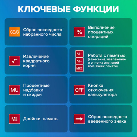 Калькулятор настольный BRAUBERG EXTRA-12-WR (206x155 мм), 12 разрядов, двойное питание, БОРДОВЫЙ, 250484