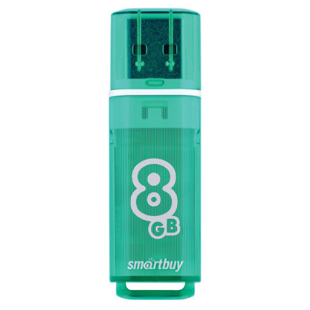 Флеш-диск 8 GB, SMARTBUY Glossy, USB 2.0, зеленый, SB8GBGS-G