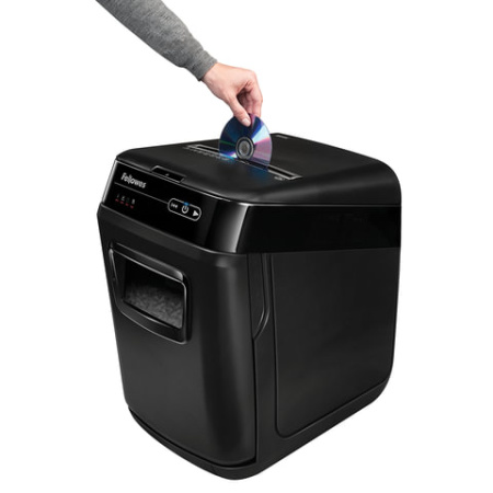 Уничтожитель (шредер) FELLOWES AUTOMAX 200C, 4 уровень секретности, фрагменты 4х38 мм, 200 листов, корзина 32 литра, FS-465, FS-46536