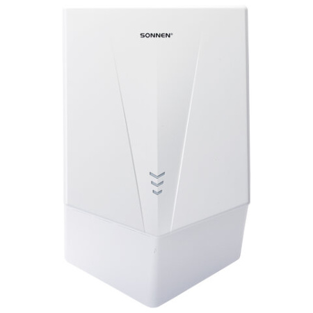Сушилка для рук ВЫСОКОСКОРОСТНАЯ SONNEN K2022B, 1300 Вт, 150 м/с, IPX1, 72 дБ, белая, пластиковый корпус, 607192