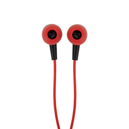 Наушники проводные внутриканальные с микрофоном SONNEN EP-H47RB, 1,1 м, красные/черные, 514129
