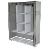Шкаф для одежды с чехлом BOOMHOUSE (БУМХАУС) WB-002 (В1660хШ1250хГ440 мм), 8 полок, металлический каркас, серый, 701447