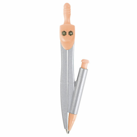 Готовальня BRAUBERG SCHOOL KIT, 9 предметов, циркуль 125 мм, чертежные принадлежности, персиковый цвет, 210715