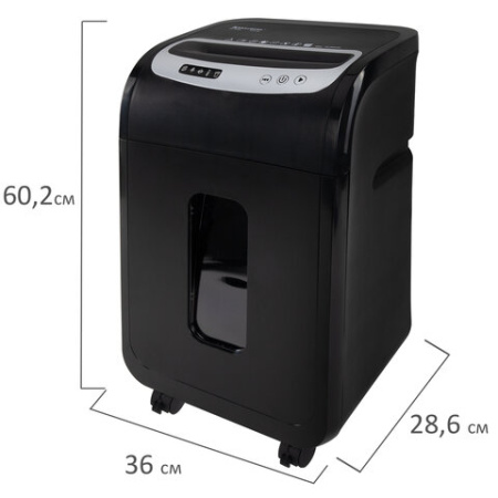 Уничтожитель (шредер) BRAUBERG PROFESSIONAL OF-1830x, HeavyDuty, CD, карты, 4 уровень секретности, 4х38 мм, 18 листов, 30 литров, 533140