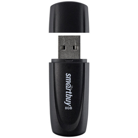 Флеш-диск 8 GB SMARTBUY Scout USB 2.0, черный, SB008GB2SCK