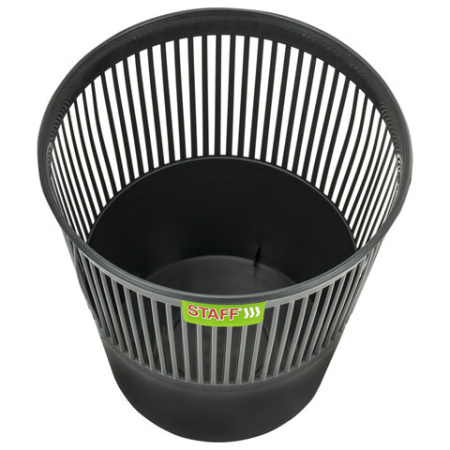 Корзина для бумаг STAFF "Basic" ЭКОНОМ, сетчатая, 9 л, черная, 238254