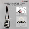 Сумочка-органайзер повседневная HEIKKI KNIT (ХЕЙКИ) кросс боди, вязаная, 17х12х5 см, "Клетка", 273793