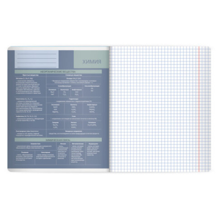 Тетрадь предметная MonoPastel 48 л., пластиковая обложка, ХИМИЯ, клетка, подсказ, BRAUBERG, 405512