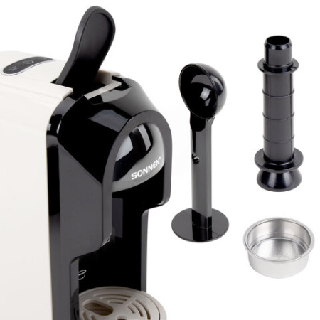Кофемашина капсульная 3 в 1 для молотого кофе и капсул DOLCE GUSTO и NESPRESSO, SONNEN CM510B, 1450 Вт, 0,6 л, бежевая, 457338
