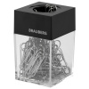 Скрепочница магнитная BRAUBERG со 100 никелированными скрепками 28 мм, прозрачный корпус, 228400