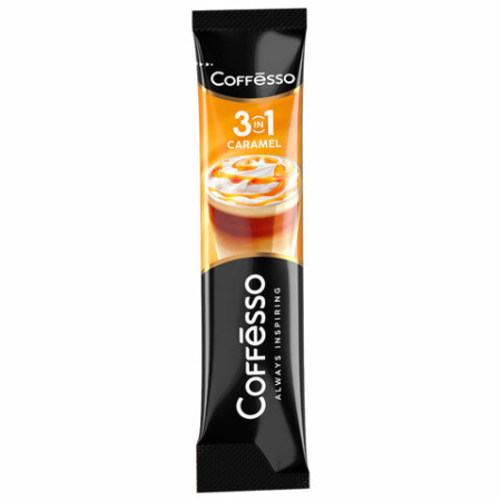 Кофе растворимый порционный COFFESSO "3 в 1 Caramel", пакетик 14 г, 102906