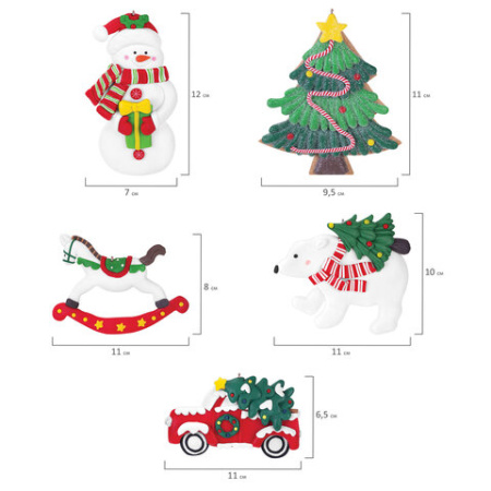 Украшение елочное (1 шт.) "Xmas Toys" 11х9,5 см, полимерная глина, 5 дизайнов, ЗОЛОТАЯ СКАЗКА