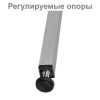 Скамья со спинкой деревянная на металлокаркасе "СТ 5", 1500х350х860 мм, регулируемые опоры, каркас металлический серый, сиденье дерево