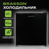 Холодильник компактный BRASSON (БРАССОН) RF-50Black, однокамерный, общий объем 47л, морозильная камера 5л, 49,6x45,4x44,5 см, черный, 458499