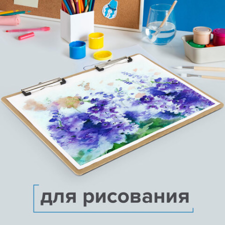Доска-планшет БОЛЬШОГО ФОРМАТА (440х320 мм), А3, BRAUBERG "Eco" с двумя прижимами, МДФ, 3 мм, 232227